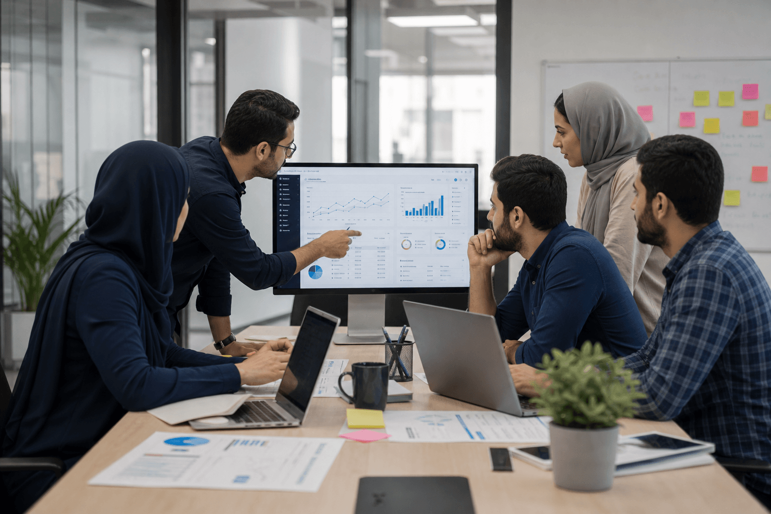 همکاری تیم در تحلیل شاخص های عملکرد محصول